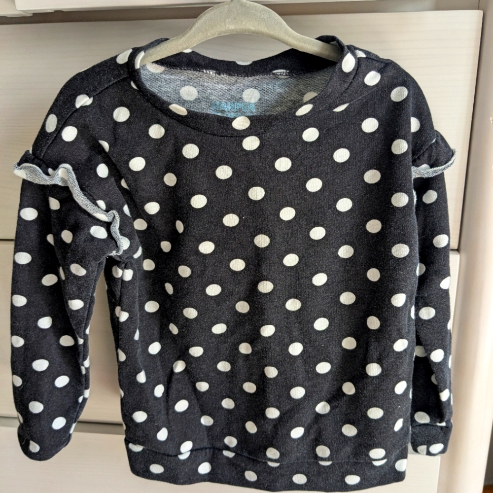 Harper Camton Black Polka Dot Sweater 2T